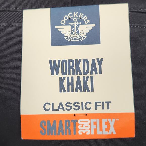 Dockers Pants Mens 36x29 Black Workday Khaki Classic Fit Smart 360 Flex Chino - Picture 7 of 16